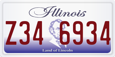 IL license plate Z346934