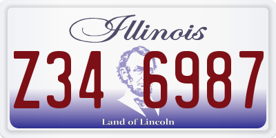 IL license plate Z346987