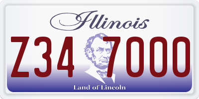 IL license plate Z347000