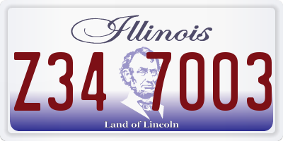 IL license plate Z347003