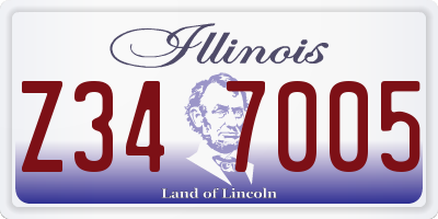 IL license plate Z347005