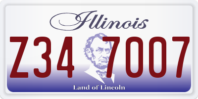 IL license plate Z347007