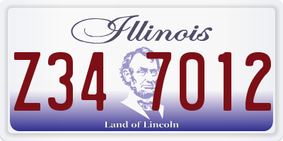 IL license plate Z347012