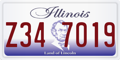 IL license plate Z347019
