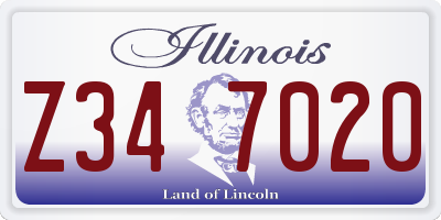 IL license plate Z347020