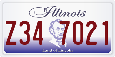 IL license plate Z347021