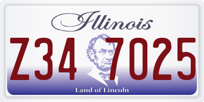 IL license plate Z347025