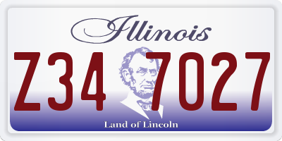 IL license plate Z347027