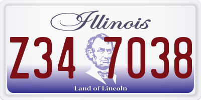 IL license plate Z347038