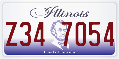 IL license plate Z347054