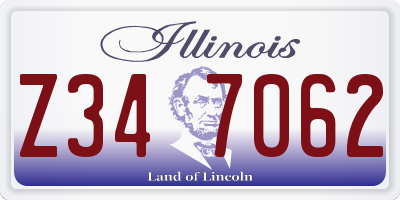 IL license plate Z347062