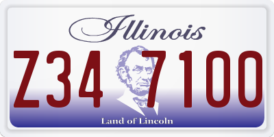 IL license plate Z347100