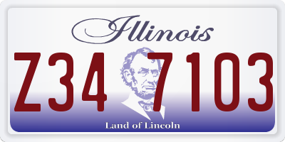 IL license plate Z347103