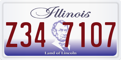 IL license plate Z347107