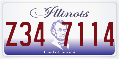 IL license plate Z347114