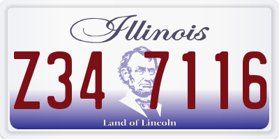IL license plate Z347116
