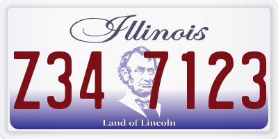 IL license plate Z347123