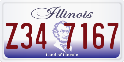 IL license plate Z347167