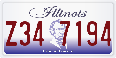 IL license plate Z347194