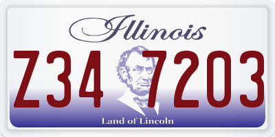 IL license plate Z347203