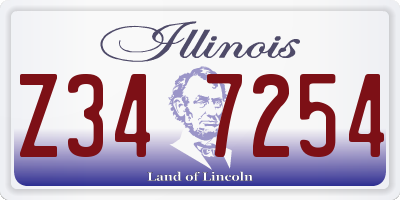 IL license plate Z347254