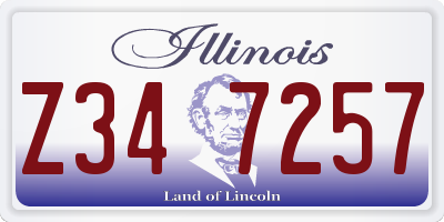 IL license plate Z347257