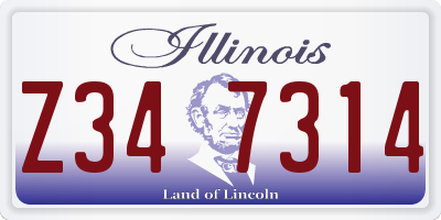 IL license plate Z347314