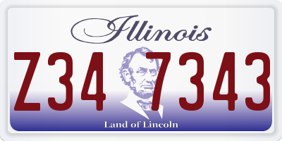 IL license plate Z347343