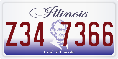 IL license plate Z347366