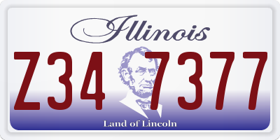 IL license plate Z347377