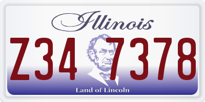 IL license plate Z347378