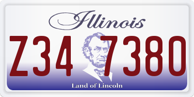IL license plate Z347380