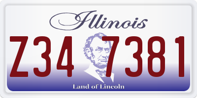 IL license plate Z347381