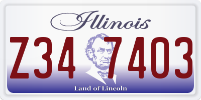 IL license plate Z347403