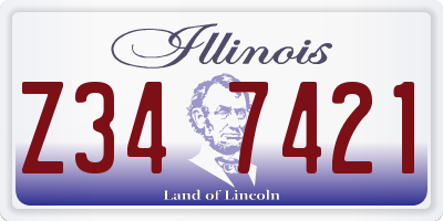 IL license plate Z347421