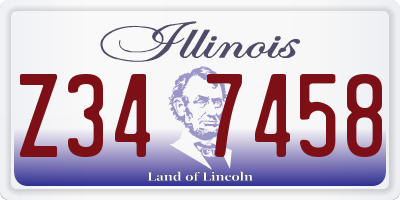IL license plate Z347458