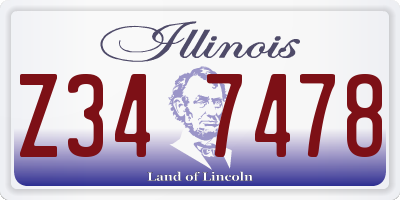 IL license plate Z347478