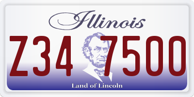 IL license plate Z347500