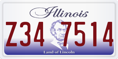 IL license plate Z347514