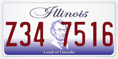IL license plate Z347516