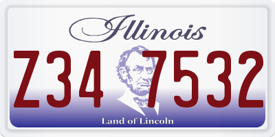 IL license plate Z347532