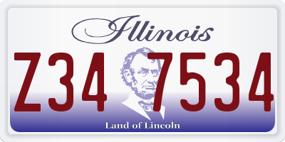 IL license plate Z347534