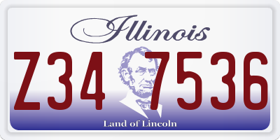 IL license plate Z347536
