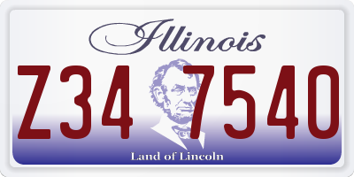 IL license plate Z347540