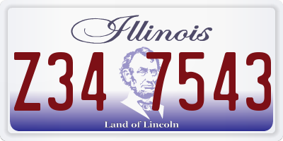 IL license plate Z347543