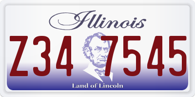 IL license plate Z347545