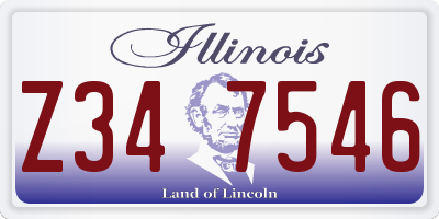 IL license plate Z347546