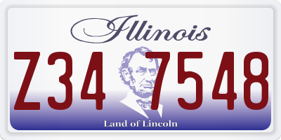 IL license plate Z347548