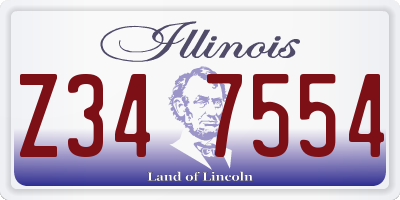 IL license plate Z347554