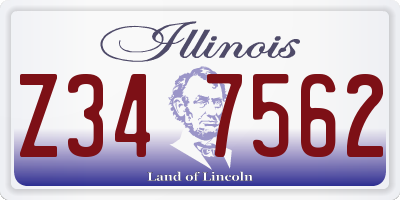 IL license plate Z347562